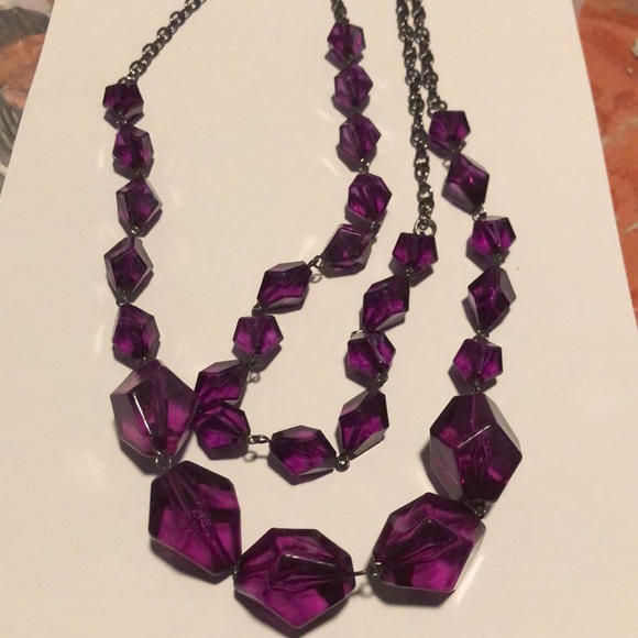 Purple double strand necklace - Picture 2 of 2